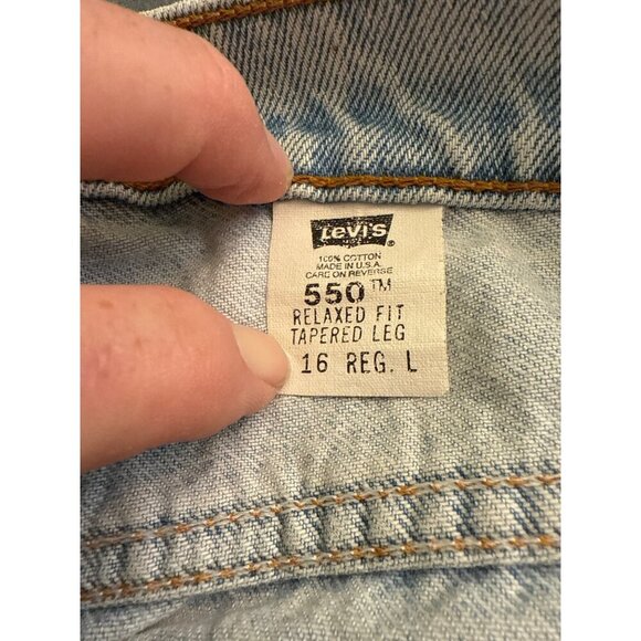 Levis 550 Relaxed Fit Tapered Leg Light Wash Denim Jeans 16 Regular L Women - Picture 5 of 8